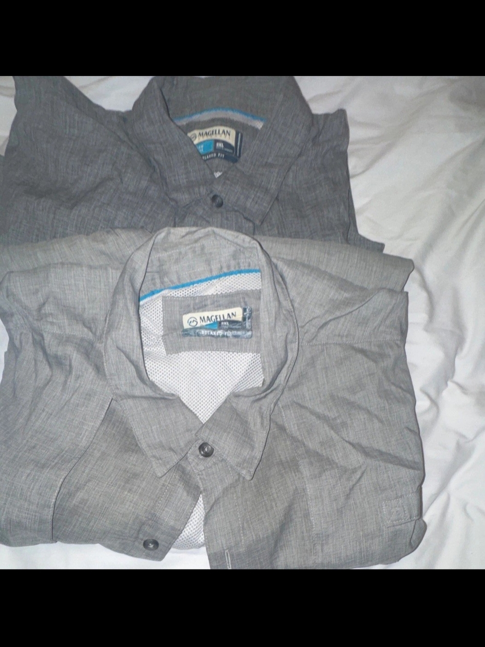 Magellan Outdoors Men's Gray Casual Button-Down Shirt Duo